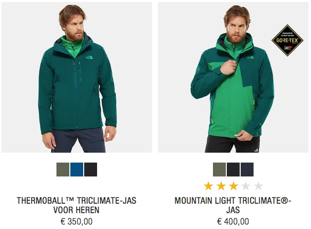 Luxe prijzen The Northface